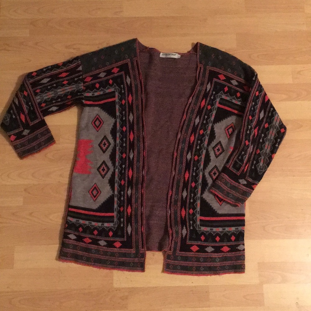 Aztec cardigan sweater